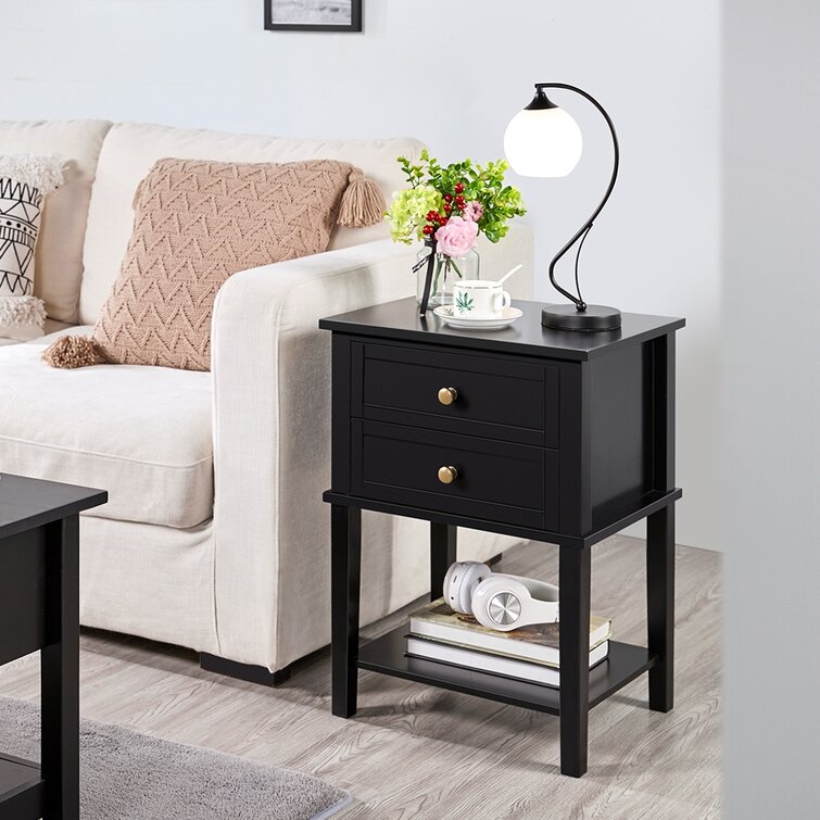 Side table deals with storage black